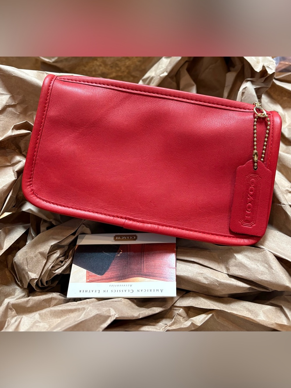 RARE New Tomato Cherry Red Vintage COACH Chunky Case Multipurpose Pouch 7165